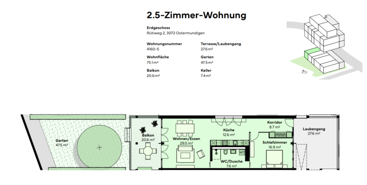 Moderne 2.5-Zimmer-Wohnung in Ostermundigen  