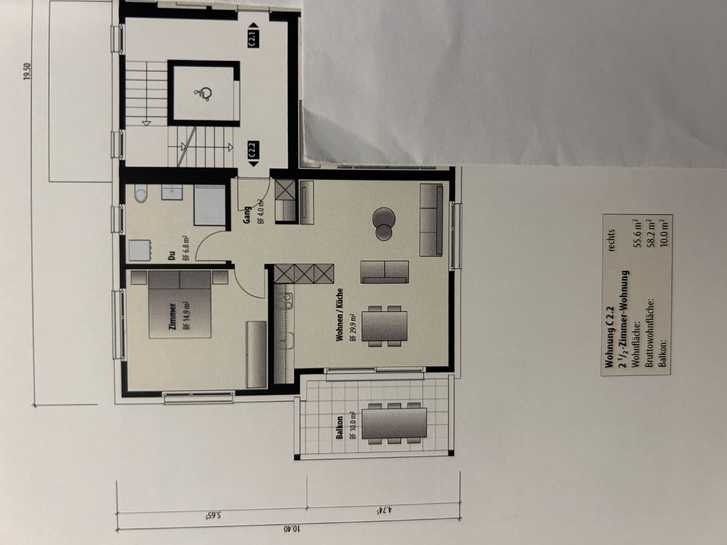 Moderne 2,5-Zi-Wohnung mit Balkon in Btschwil